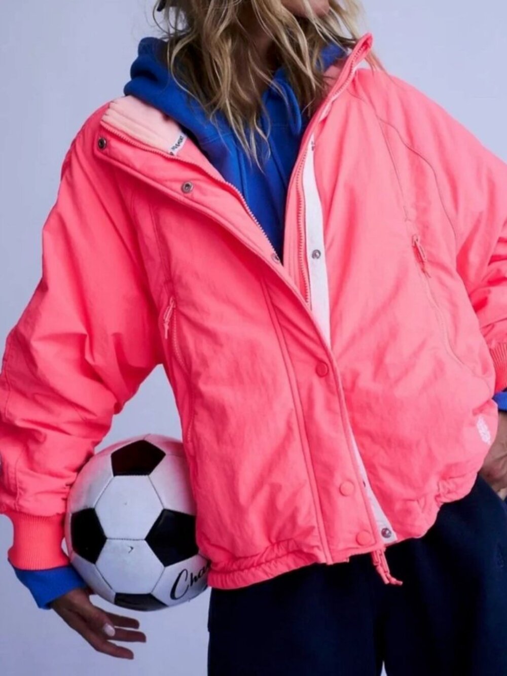 Free People NWT Movement Neon Coral Jacket size M
